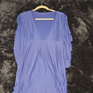 Blue V-neck kafton cover up